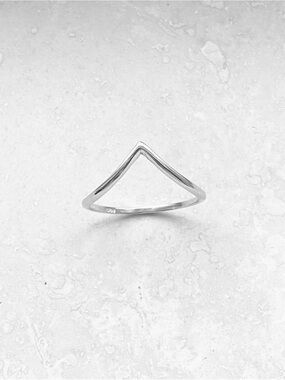 Sterling Silver Deep V Shape Ring, Dainty Chevron Rings, Stackable Jewelry